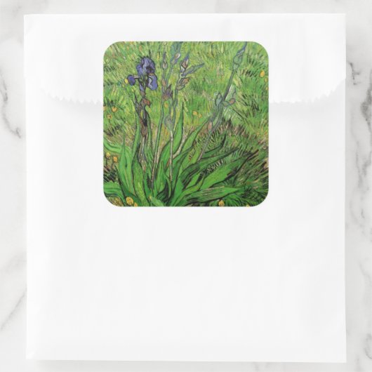 Vincent van Gogh - Iris Quadratischer Aufkleber (Tasche)