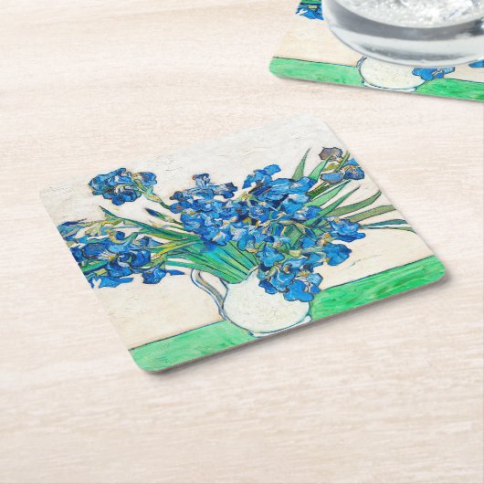 Vincent van Gogh IRISES AND ROSE Papier Untersetze Rechteckiger Pappuntersetzer (angewinkelt)