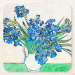 Vincent van Gogh IRISES AND ROSE Papier Untersetze Rechteckiger Pappuntersetzer<br><div class="desc">Dieser Untersetzer aus dem Impressionismus zeigt ein Gemälde von Vincent van Gogh IRISES AND ROSE mit blass blauen Blumen und Rose in einer weißen Vase. Dieser wunderschöne Untersetzer von van Gogh wird Ihnen,  Ihrer Familie und Ihren Freunden ein besonderes Geschenk machen.</div>
