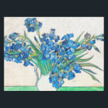 Vincent van Gogh IRISES AND ROSE tableclout Tischdecke<br><div class="desc">Dieses Impressionismus-Tischdekor zeigt ein Gemälde von Vincent van Gogh IRISES AND ROSE mit blass blauen Blumen und Rose in einer weißen Vase. Dieses schöne van Gogh Tischdecken wird ein wunderbares Geschenk für sich selbst,  Familie und Freunde.</div>