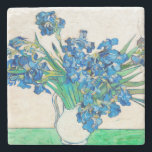 Vincent van Gogh IRISES AND ROSE Untersetzer<br><div class="desc">In diesem Untersetzer des Impressionismus wird ein Gemälde von Vincent van Gogh IRISES AND ROSE mit blass blauen Blumen und Rose in einer weißen Vase ausgestellt. Dieser wunderschöne van Gogh Untersetzer wird Ihnen,  Ihrer Familie und Ihren Freunden ein wunderbares Geschenk machen.</div>