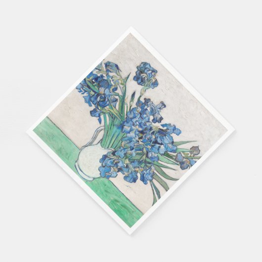 Vincent Van Gogh Irises. Blumenimpressionismus Serviette (Ecke)