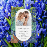 Vincent Van Gogh Irises Floral Foto Wedding Einladung<br><div class="desc">Elegante,  moderne Hochzeitsfeier mit dem Gemälde von Vincent Van Gogh Irises und Ihrem individuellen Foto.</div>