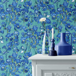 Vincent Van Gogh Irises Kobaltblau Türkis Tapete