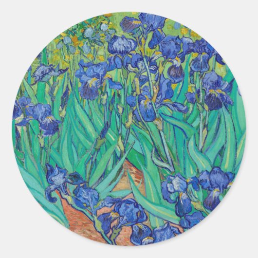 VINCENT VAN GOGH "IRISES" RUNDE UMSCHLAG AUFKLEBER (Vorderseite)