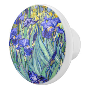 Vincent Van Gogh Irises Vintag Fine Art Keramikknauf