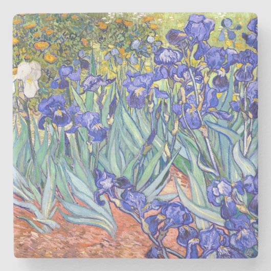 Vincent Van Gogh Irises Vintag Fine Art Steinuntersetzer (Vorderseite)