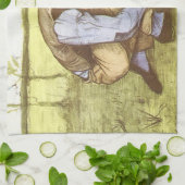 Vincent van Gogh - Junge Gras mit Sichel schneiden Geschirrtuch (Gefaltet)