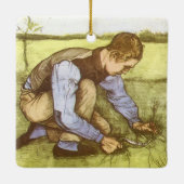 Vincent van Gogh - Junge Gras mit Sichel schneiden Keramikornament (Rückseite)