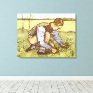 Vincent van Gogh - Junge Gras mit Sichel schneiden Leinwanddruck