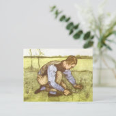 Vincent van Gogh - Junge Gras mit Sichel schneiden Postkarte (Stehend Vorderseite)