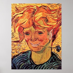 Vincent Van Gogh - Junger Mann mit Kornblume Poster