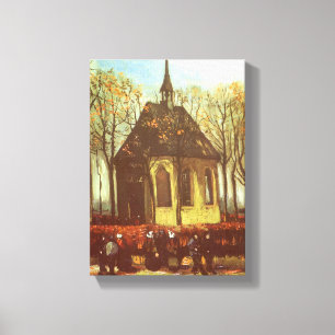 Vincent van Gogh - Kapelle in Nuenen, Kirchgänger Leinwanddruck