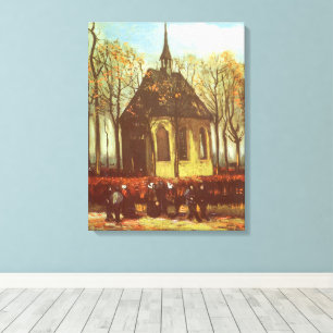 Vincent van Gogh - Kapelle in Nuenen, Kirchgänger Leinwanddruck
