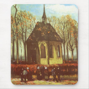 Vincent van Gogh - Kapelle in Nuenen, Kirchgänger Mousepad