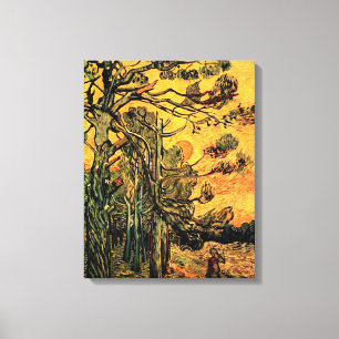 Vincent Van Gogh - Kiefern gegen einen roten Himme Leinwanddruck