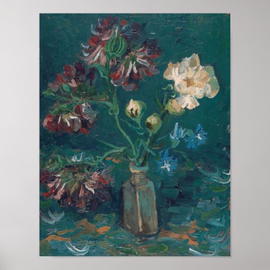 Vincent Van Gogh - Kleine Flasche mit Peonys Poster (Vorne)
