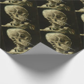 Vincent van Gogh-Kopf eines Skeletts mit Zigarette Geschenkpapier (Ecke)