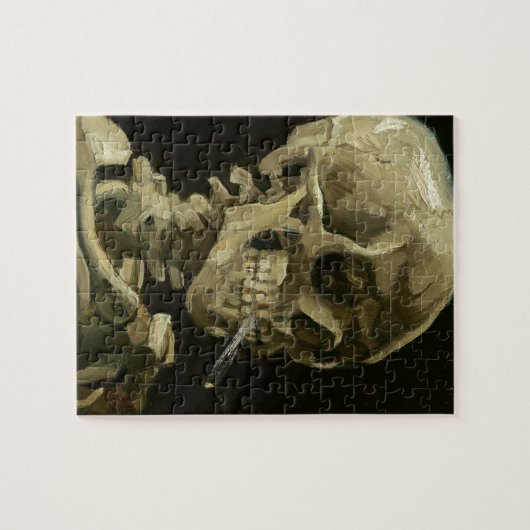 Vincent van Gogh-Kopf eines Skeletts mit Zigarette Puzzle (Horizontal)