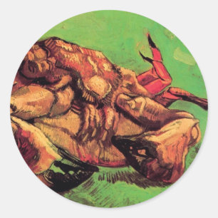 Vincent Van Gogh - Krebs auf dem Rücken Fine Art Runder Aufkleber