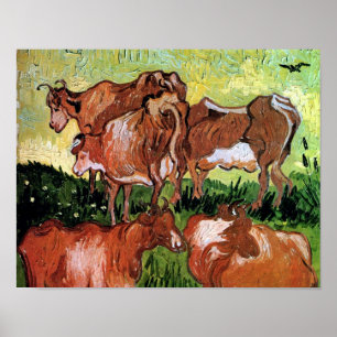 Vincent Van Gogh - Kühe (nach Jordaens) Poster