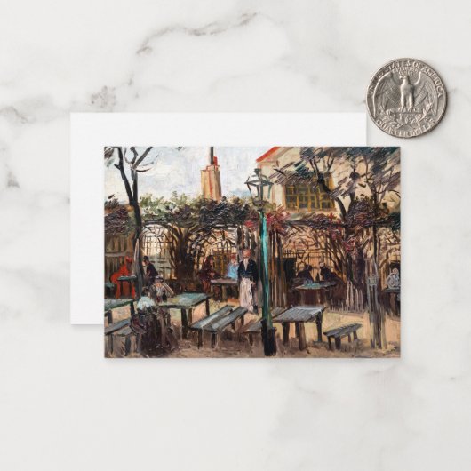 Vincent Van Gogh - La Guinguette auf Montmartre Mitteilungskarte (Vorderseite/Rückseite Beispiel)