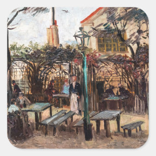 Vincent Van Gogh - La Guinguette auf Montmartre Quadratischer Aufkleber