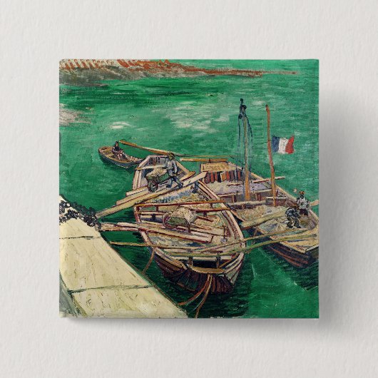 Vincent van Gogh | landenBühne mit Booten, 1888 Button (Vorderseite)