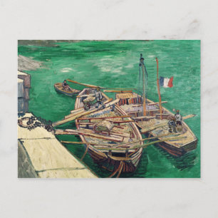 Vincent van Gogh   landenBühne mit Booten, 1888 Postkarte