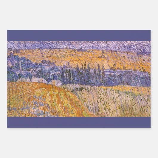 Vincent van Gogh - Landschaft bei Auvers im Regen Geschenkpapier Set (Vorderseite 2)