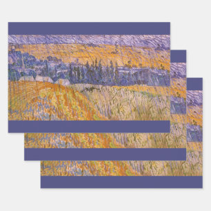 Vincent van Gogh - Landschaft bei Auvers im Regen Geschenkpapier Set
