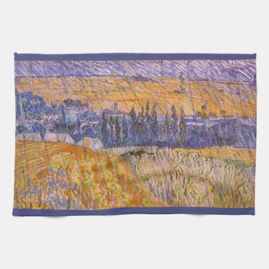 Vincent van Gogh - Landschaft bei Auvers im Regen Geschirrtuch (Horizontal)