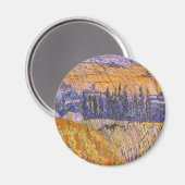 Vincent van Gogh - Landschaft bei Auvers im Regen Magnet (Vorderseite/Rückseite)