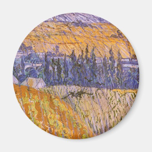 Vincent van Gogh - Landschaft bei Auvers im Regen Magnet (Vorne)