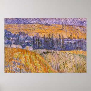 Vincent van Gogh - Landschaft bei Auvers im Regen Poster