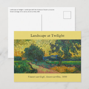 Vincent van Gogh - Landschaft bei Dämmerung Postkarte