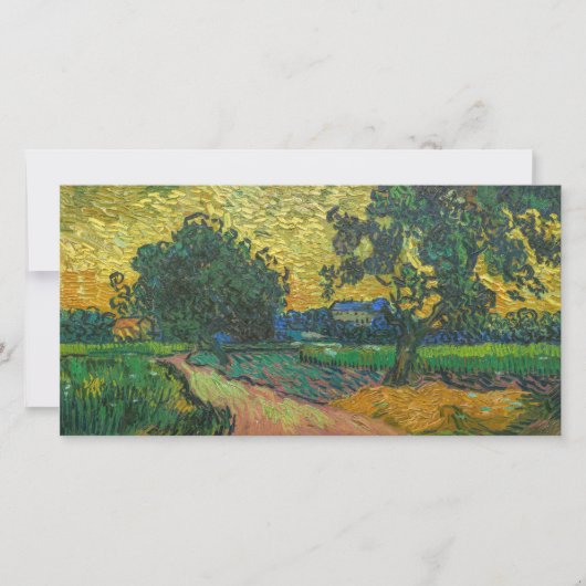 Vincent van Gogh - Landschaft bei Twilight Dankeskarte (Vorderseite)