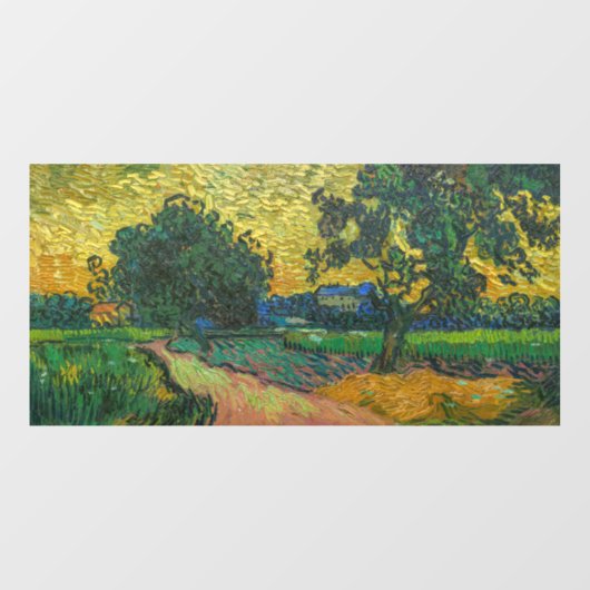 Vincent van Gogh - Landschaft bei Twilight Fensteraufkleber (Blatt)