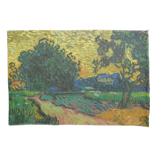 Vincent van Gogh - Landschaft bei Twilight Kissenbezug (Vorderseite)
