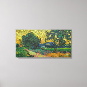 Vincent van Gogh - Landschaft bei Twilight Leinwanddruck