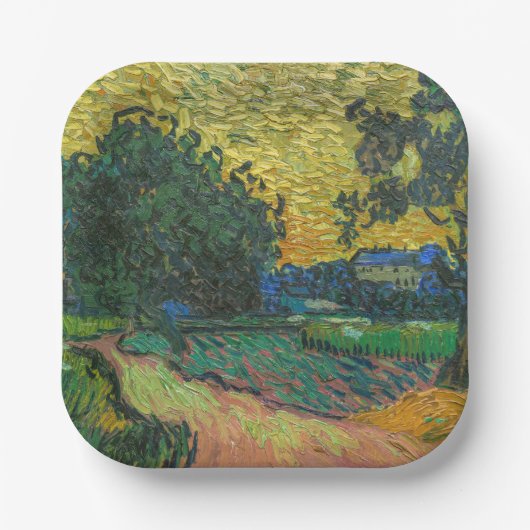 Vincent van Gogh - Landschaft bei Twilight Pappteller (Vorderseite)