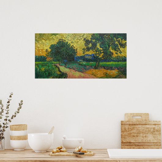 Vincent van Gogh - Landschaft bei Twilight Poster (Küche)