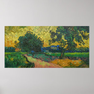 Vincent van Gogh - Landschaft bei Twilight Poster