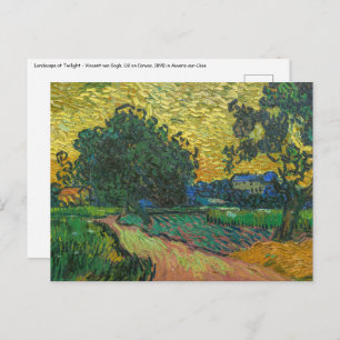 Vincent van Gogh - Landschaft bei Twilight Postkarte