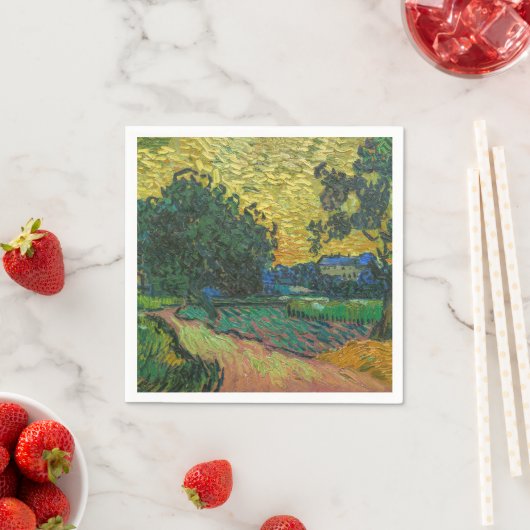 Vincent van Gogh - Landschaft bei Twilight Serviette (Beispiel)