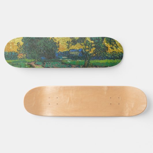 Vincent van Gogh - Landschaft bei Twilight Skateboard (Horizontal)