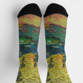 Vincent van Gogh - Landschaft bei Twilight Socken (Oben)