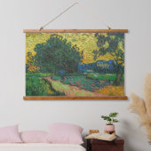 Vincent van Gogh - Landschaft bei Twilight Wandteppich Mit Holzrahmen (Schlafzimmer)