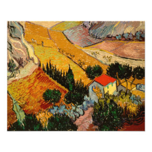 Vincent van Gogh - Landschaft, Haus und Pflüger Fotodruck