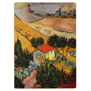 Vincent van Gogh - Landschaft, Haus und Pflüger Klemmbrett